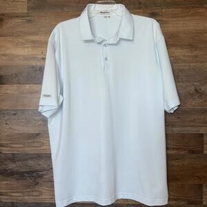 STRAIGHT DOWN Performance Polo Mens XL UPF 15 Light Blue AZ Golf Course Logo